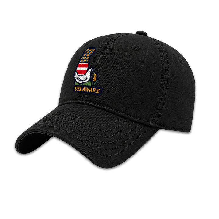 Delaware Seagull Embroidered Patch Baseball Cap – Delaware State Souvenir Hat with Coastal Heritage Design