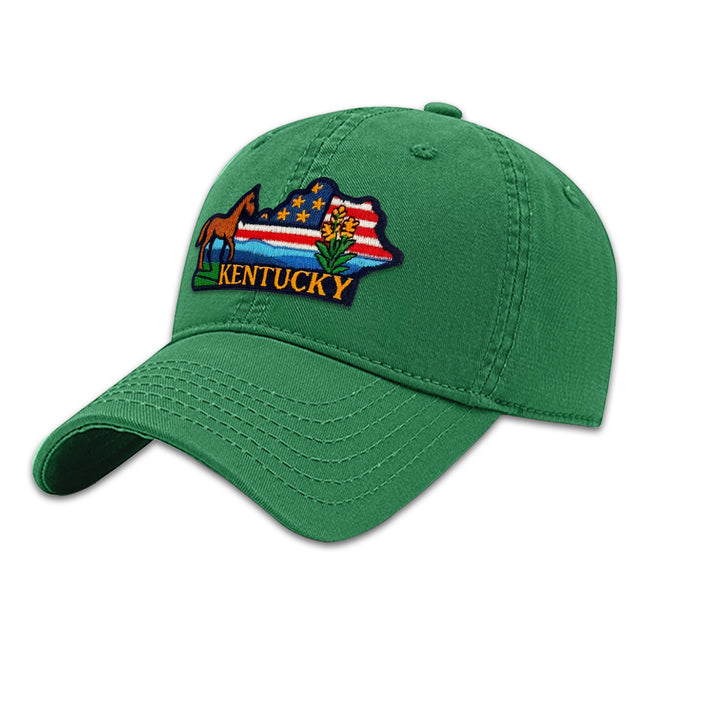 Kentucky Horse Embroidered Patch Baseball Cap – Kentucky State Souvenir Hat with Horse & Goldenrod Design