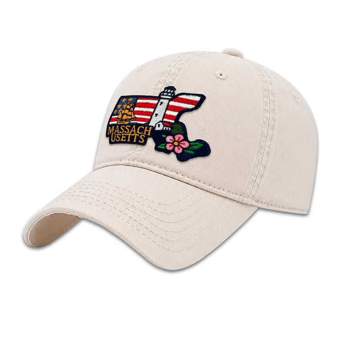 Massachusetts Lighthouse Embroidered State Patch Baseball Cap – Vintage Massachusetts Souvenir Hat