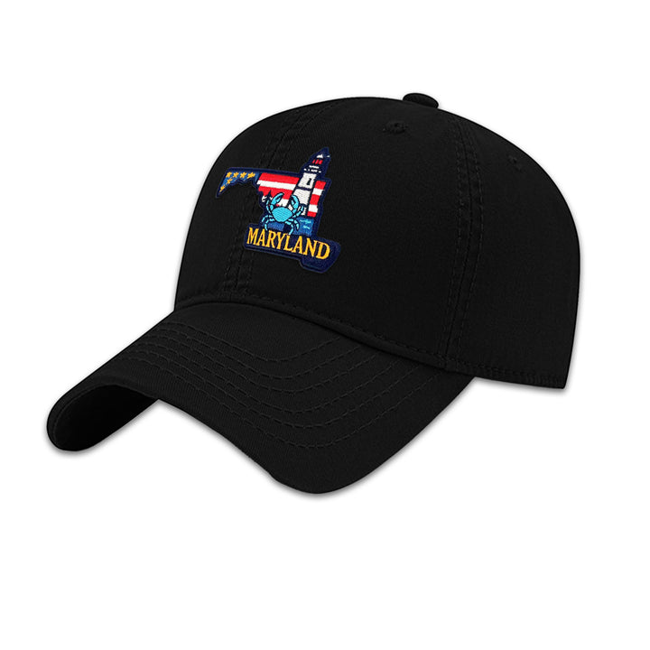Maryland Blue Crab Embroidered Baseball Cap – Coastal State Souvenir Dad Hat
