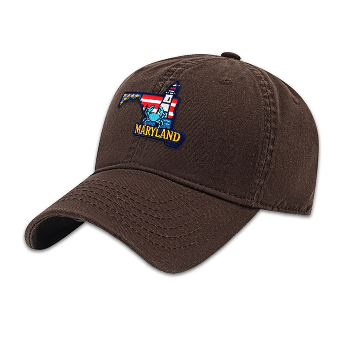 Maryland Blue Crab Embroidered Baseball Cap – Coastal State Souvenir Dad Hat