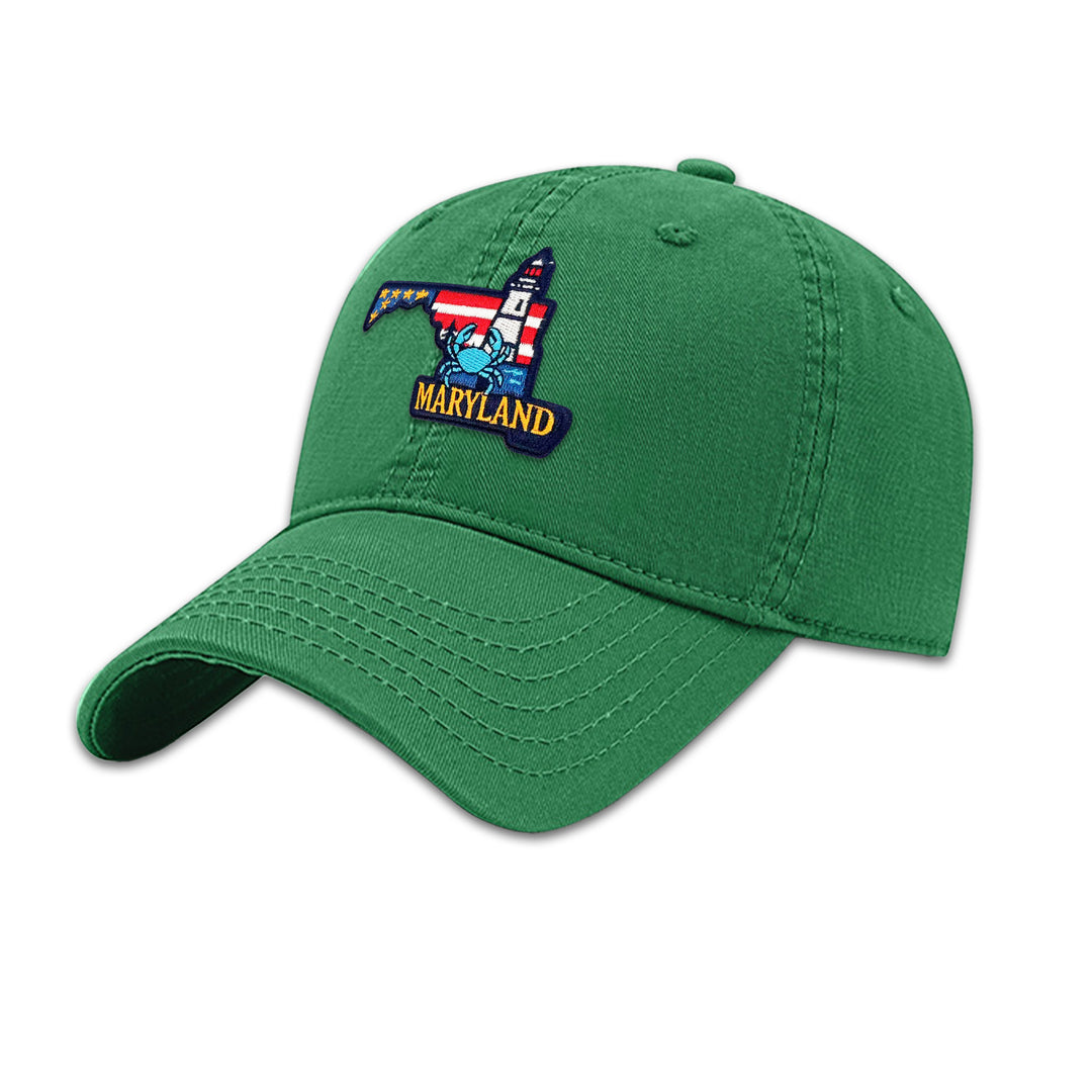 Maryland Blue Crab Embroidered Baseball Cap – Coastal State Souvenir Dad Hat