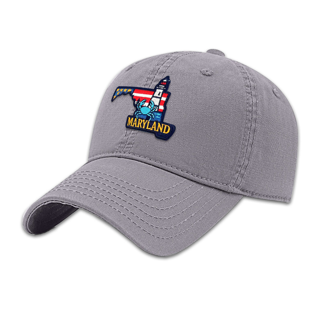 Maryland Blue Crab Embroidered Baseball Cap – Coastal State Souvenir Dad Hat