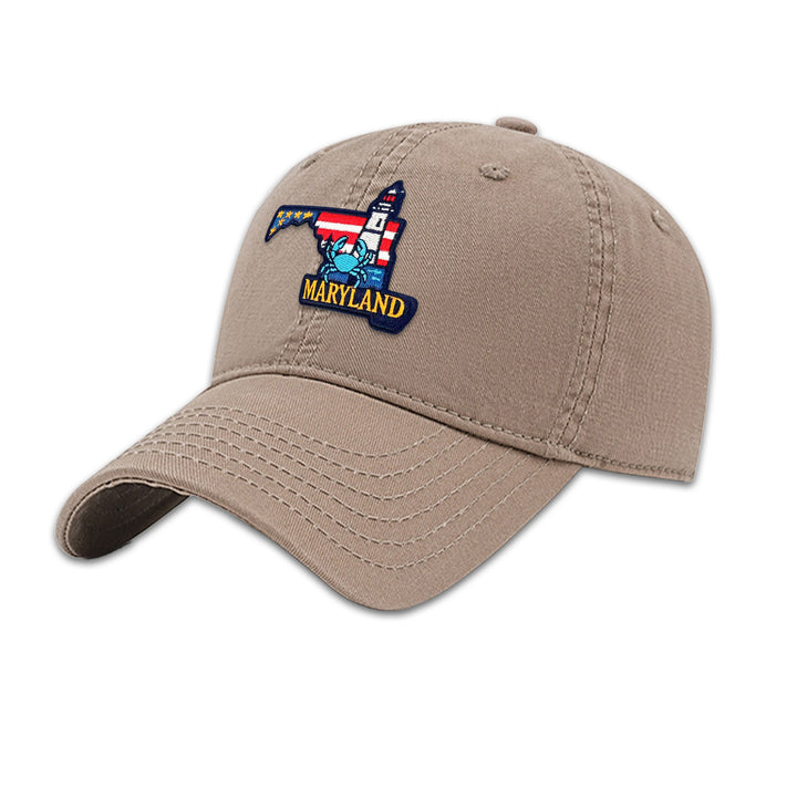 Maryland Blue Crab Embroidered Baseball Cap – Coastal State Souvenir Dad Hat