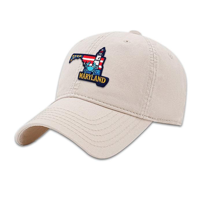 Maryland Blue Crab Embroidered Baseball Cap – Coastal State Souvenir Dad Hat