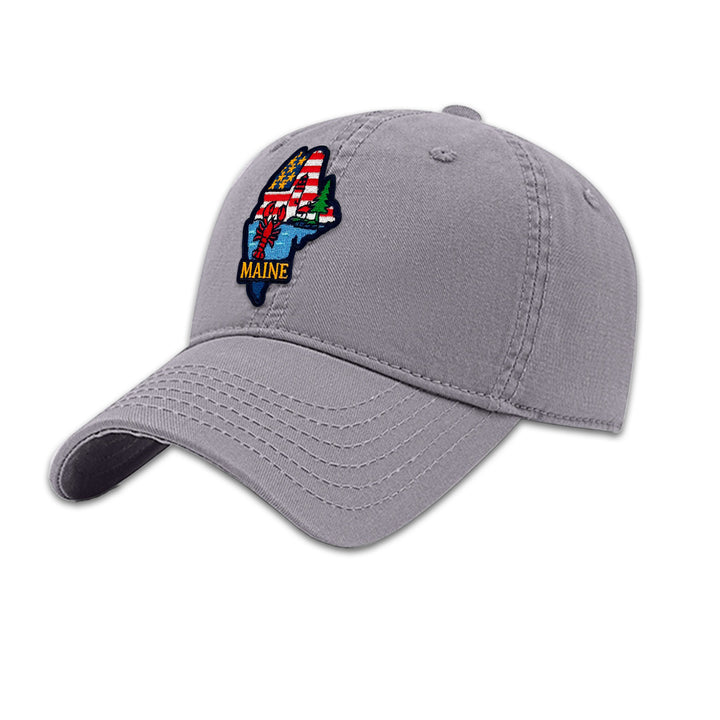 Maine Lighthouse & Lobster Embroidered Patch Baseball Cap
