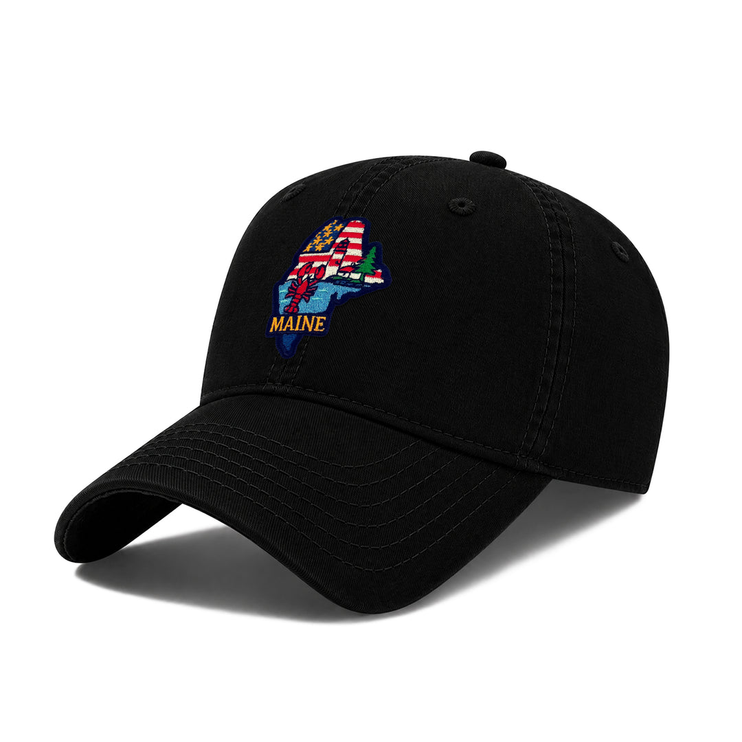 Maine Showcases State Icons Low Profile Garment Wash Cotton Baseball Caps Mens Womens