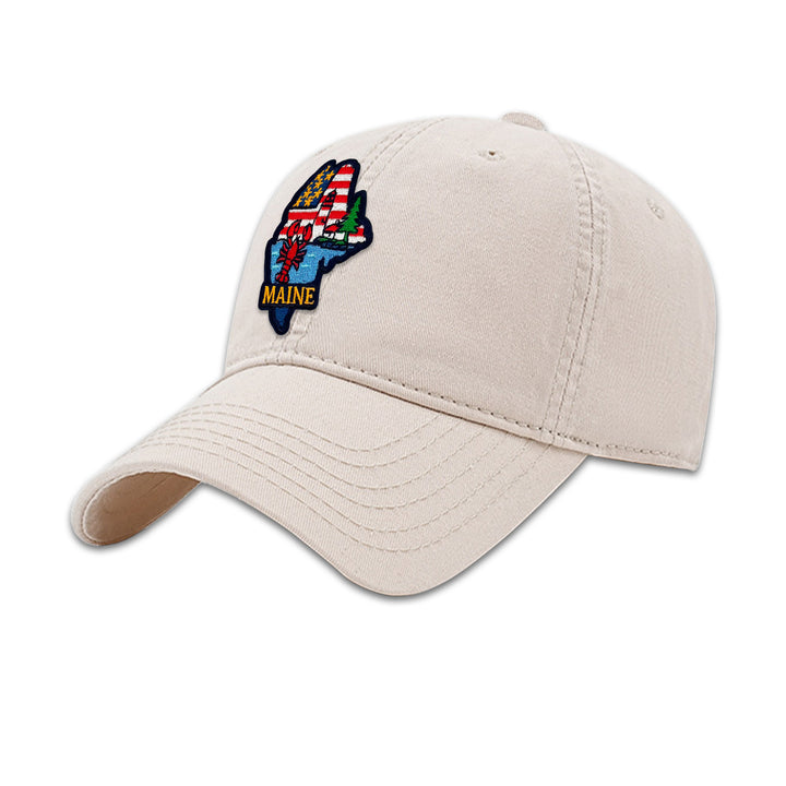 Maine Lighthouse & Lobster Embroidered Patch Baseball Cap