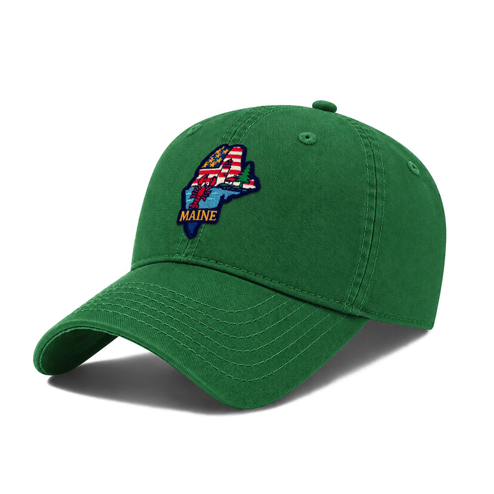 Maine Showcases State Icons Low Profile Garment Wash Cotton Baseball Caps Mens Womens