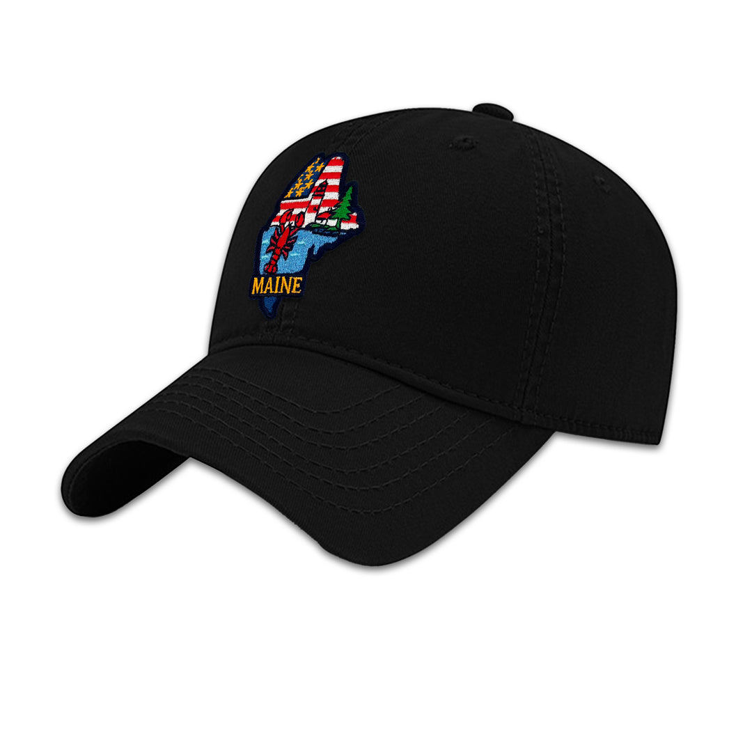 Maine Lighthouse & Lobster Embroidered Patch Baseball Cap