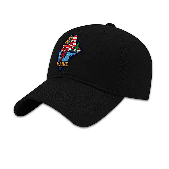 Maine Lighthouse & Lobster Embroidered Patch Baseball Cap