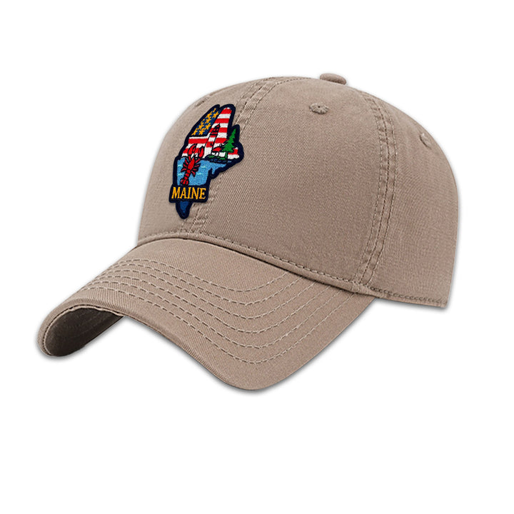Maine Lighthouse & Lobster Embroidered Patch Baseball Cap