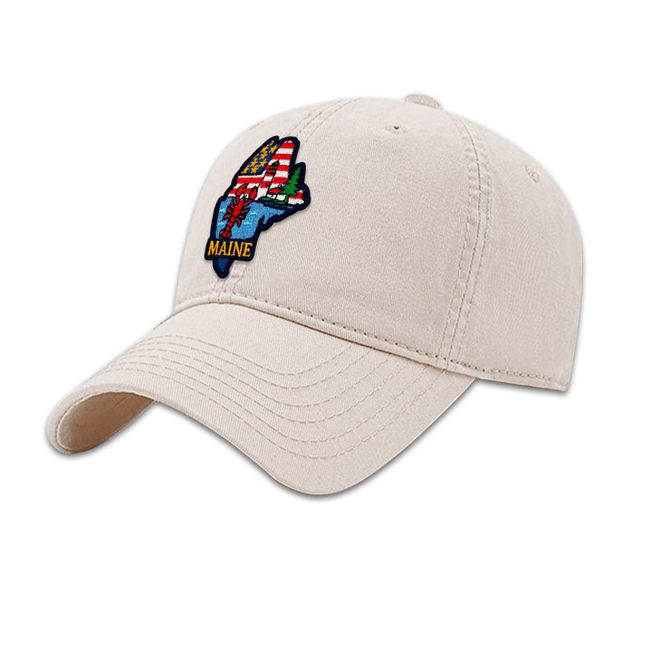Maine Lighthouse & Lobster Embroidered Patch Baseball Cap