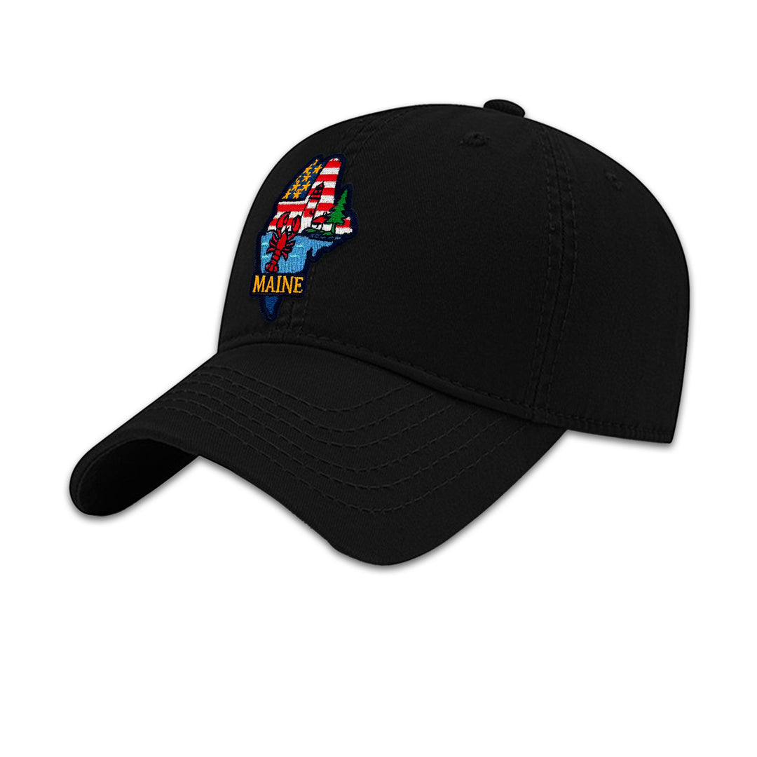 Maine Lighthouse & Lobster Embroidered Patch Baseball Cap