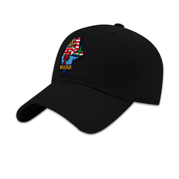 Maine Lighthouse & Lobster Embroidered Patch Baseball Cap