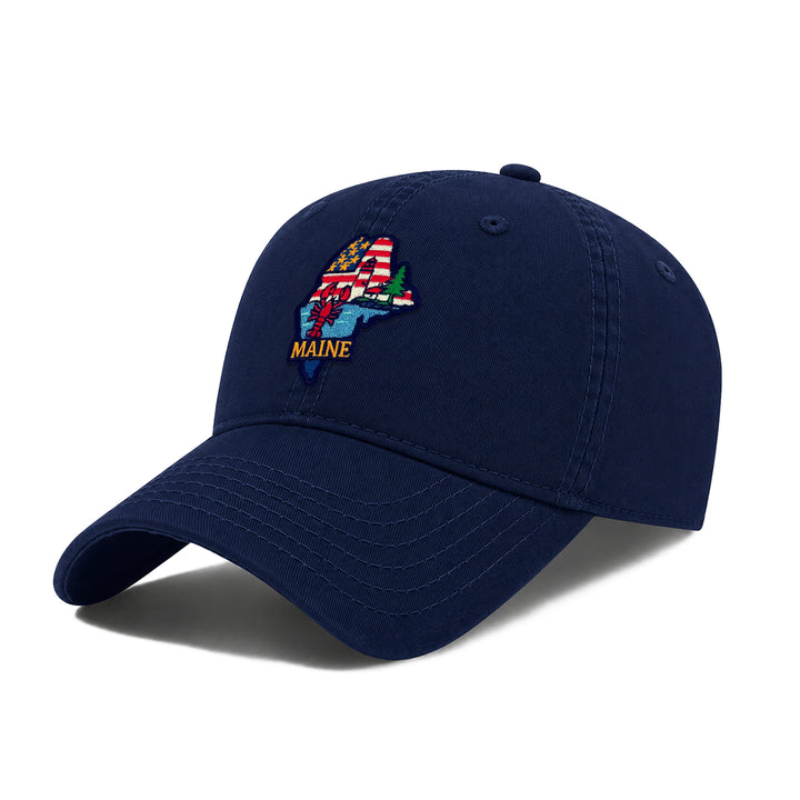 Maine Showcases State Icons Low Profile Garment Wash Cotton Baseball Caps Mens Womens