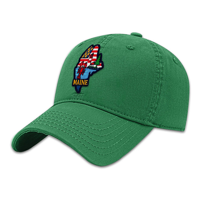 Maine Lighthouse & Lobster Embroidered Patch Baseball Cap