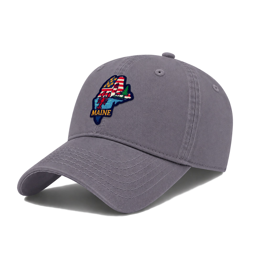 Maine Showcases State Icons Low Profile Garment Wash Cotton Baseball Caps Mens Womens