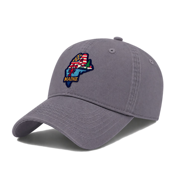 Maine Showcases State Icons Low Profile Garment Wash Cotton Baseball Caps Mens Womens