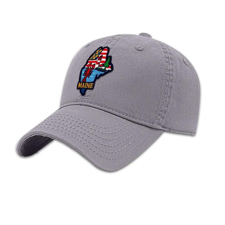 Maine Lighthouse & Lobster Embroidered Patch Baseball Cap