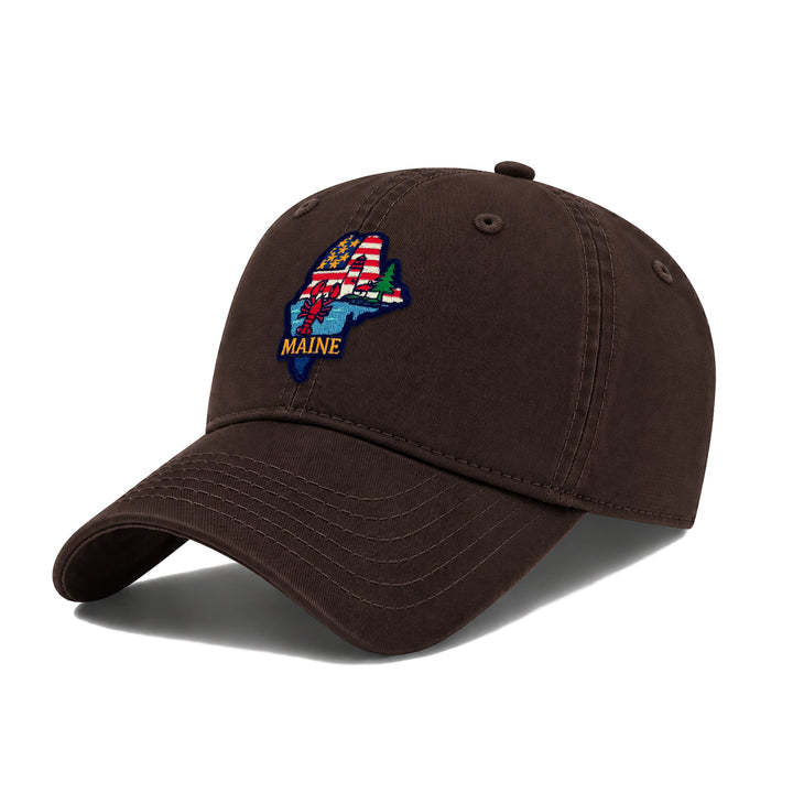 Maine Showcases State Icons Low Profile Garment Wash Cotton Baseball Caps Mens Womens