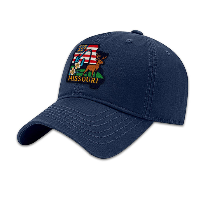 Missouri State Embroidered Patch Baseball Cap – State Pride Travel Souvenir Hat