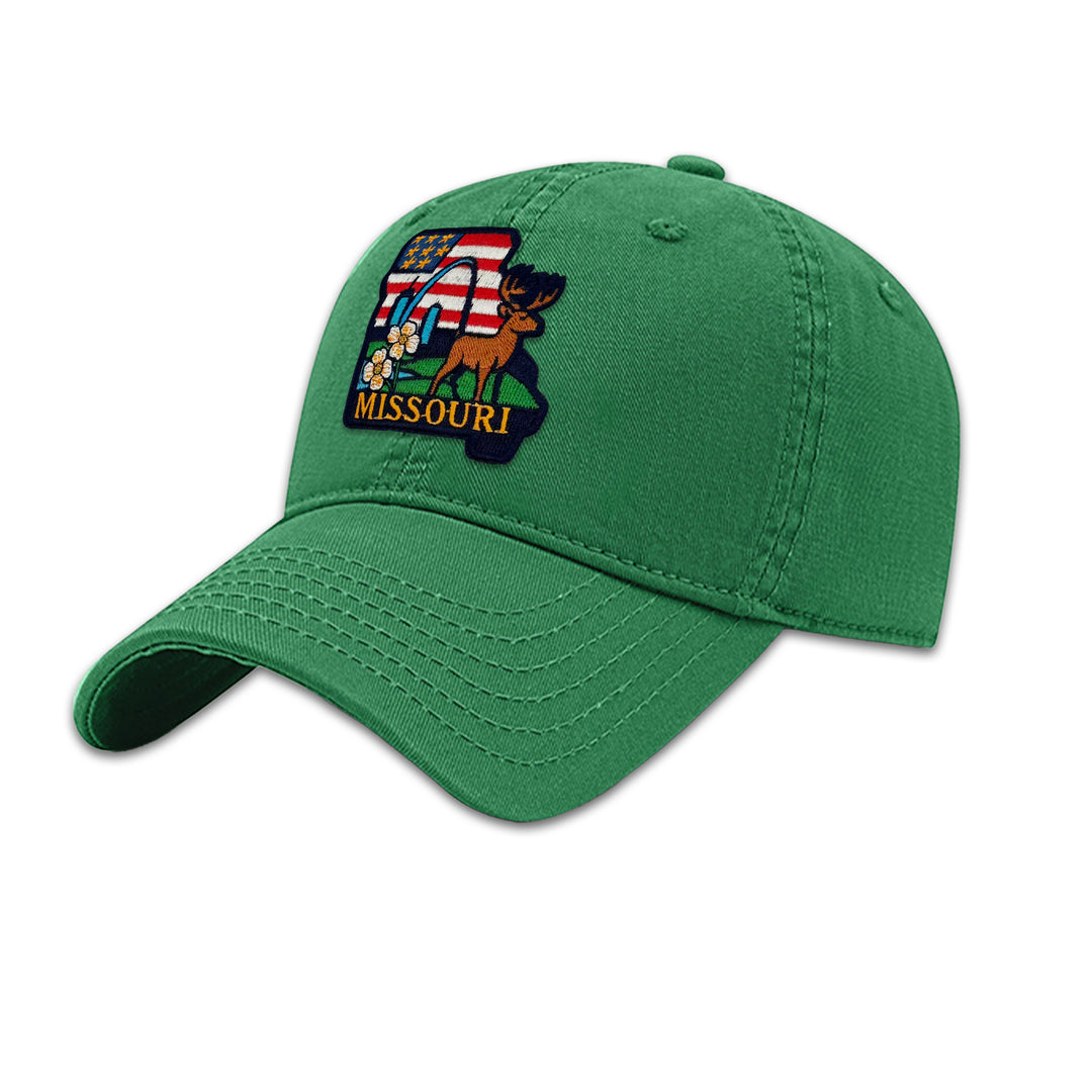 Missouri State Embroidered Patch Baseball Cap – State Pride Travel Souvenir Hat