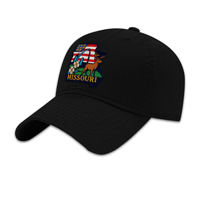 Missouri State Embroidered Patch Baseball Cap – State Pride Travel Souvenir Hat