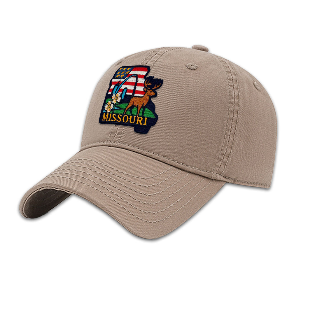 Missouri State Embroidered Patch Baseball Cap – State Pride Travel Souvenir Hat