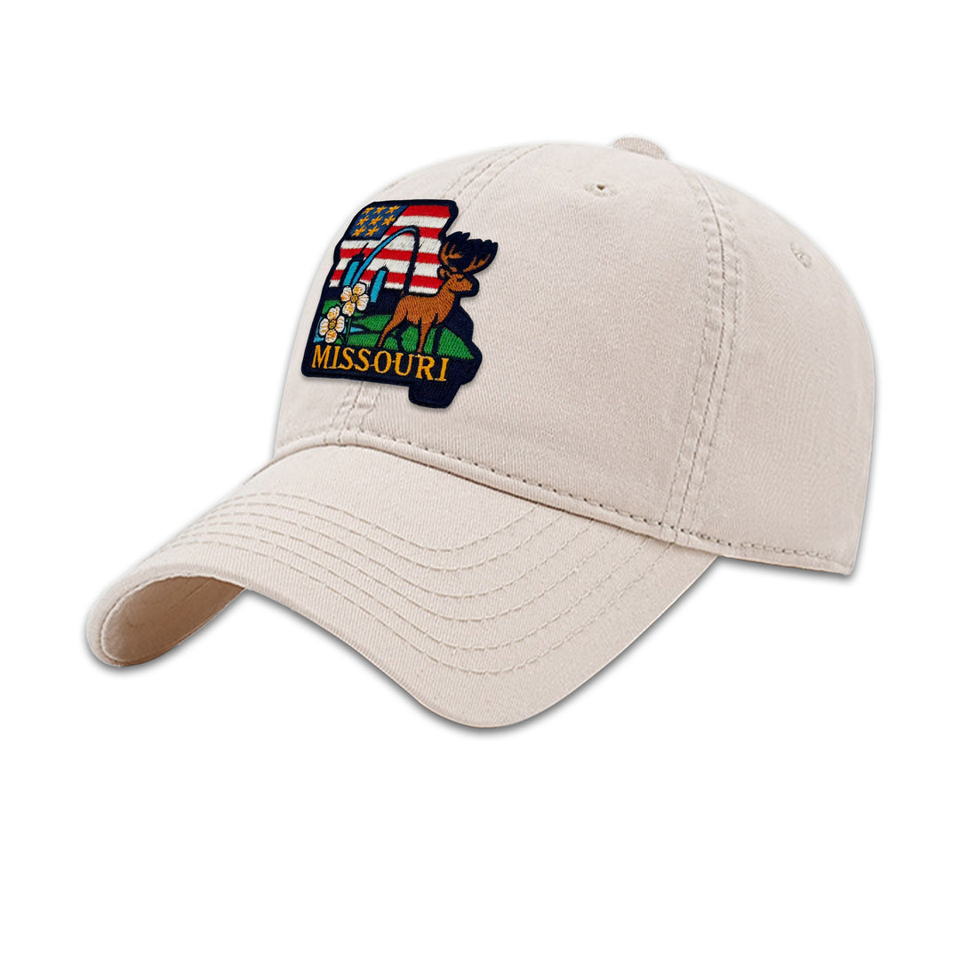 Missouri State Embroidered Patch Baseball Cap – State Pride Travel Souvenir Hat