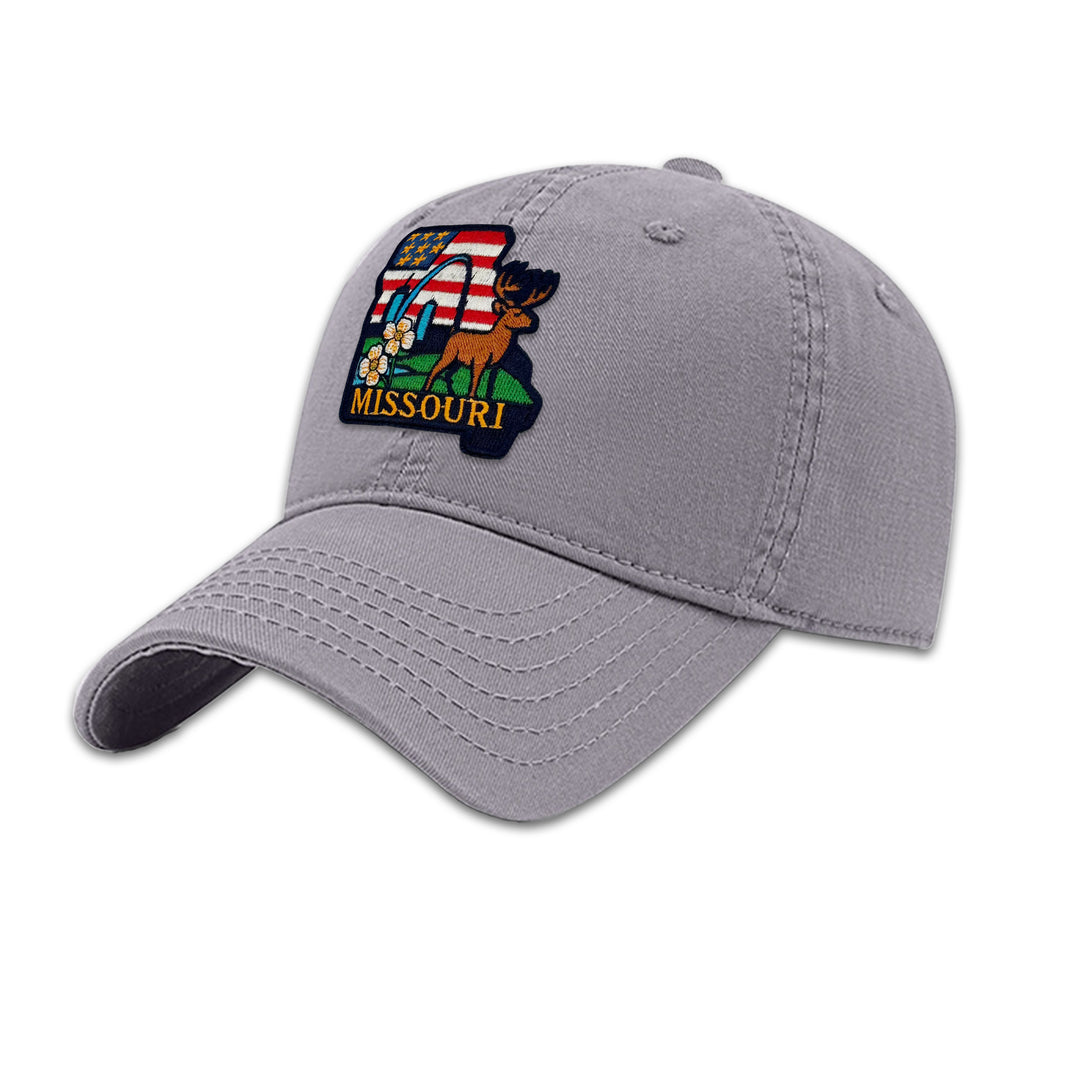 Missouri State Embroidered Patch Baseball Cap – State Pride Travel Souvenir Hat