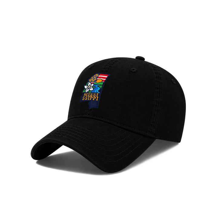 Mississippi Southern Classic Baseball Cap with Embroidered Magnolia Blossom Patch for Travel