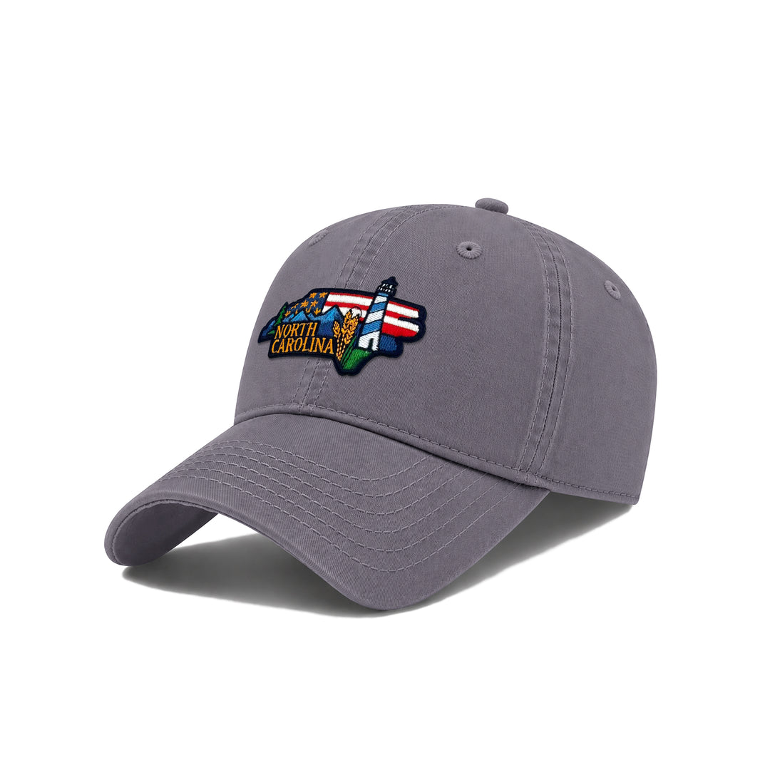 North Carolina Embodying State Icons Low Profile Garment Wash Cotton Baseball Caps Mens Womens