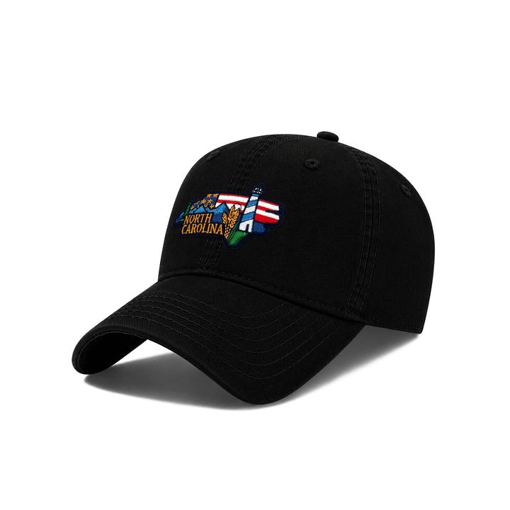 North Carolina Embodying State Icons Low Profile Garment Wash Cotton Baseball Caps Mens Womens