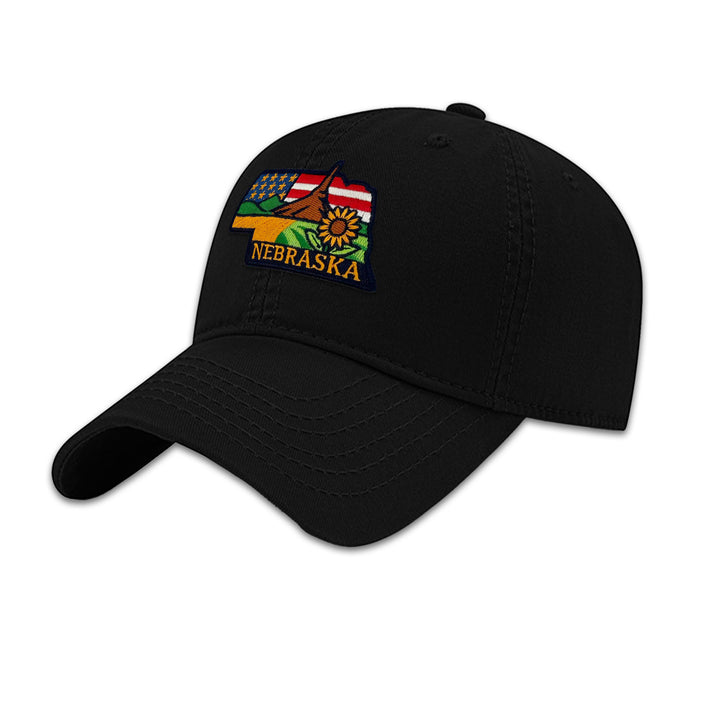 Nebraska Sunflower Embroidered Baseball Cap – Prairie State Travel Souvenir Hat