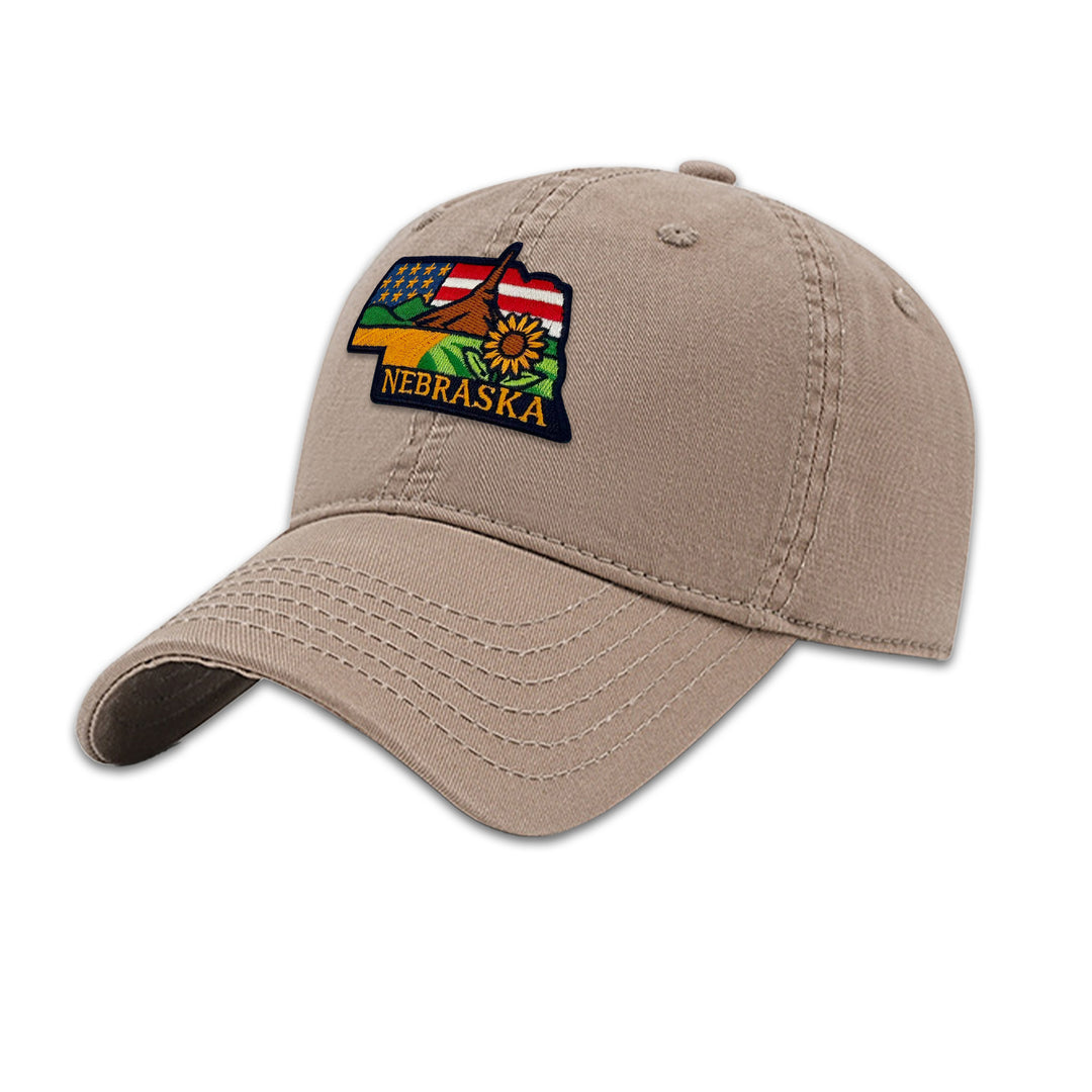 Nebraska Sunflower Embroidered Baseball Cap – Prairie State Travel Souvenir Hat
