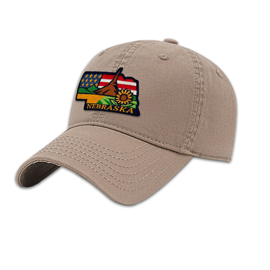Nebraska Sunflower Embroidered Baseball Cap – Prairie State Travel Souvenir Hat