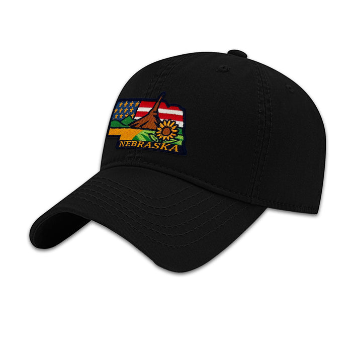 Nebraska Sunflower Embroidered Baseball Cap – Prairie State Travel Souvenir Hat