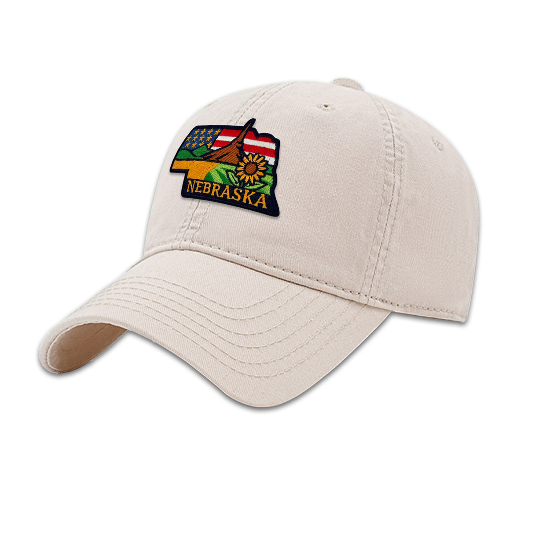 Nebraska Sunflower Embroidered Baseball Cap – Prairie State Travel Souvenir Hat