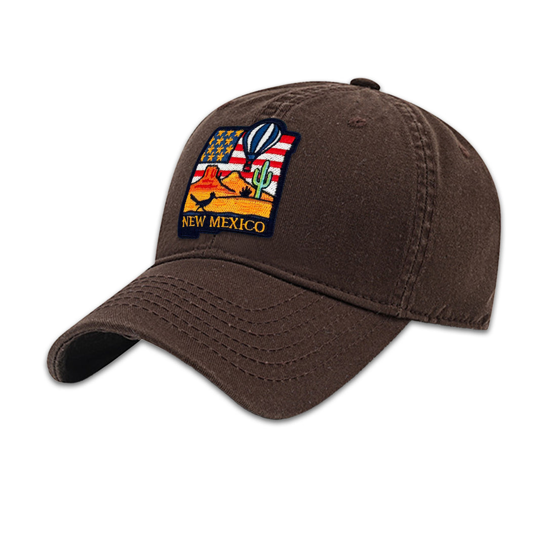 New Mexico State Embroidered Patch Baseball Cap – Southwest Desert Travel Souvenir Hat