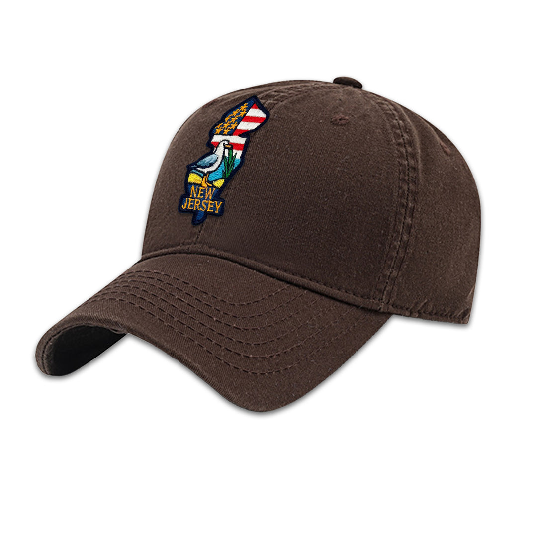 New Jersey State Shape Embroidered Baseball Cap – Travel Souvenir Gift