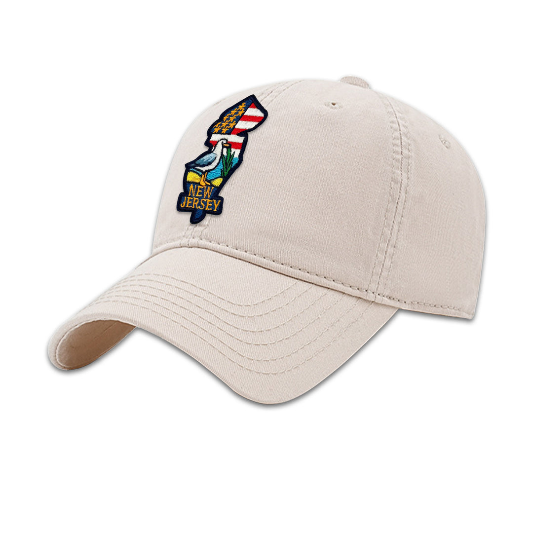 New Jersey State Shape Embroidered Baseball Cap – Travel Souvenir Gift