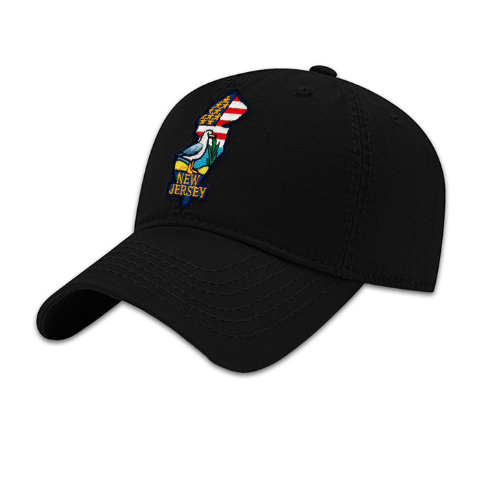 New Jersey State Shape Embroidered Baseball Cap – Travel Souvenir Gift