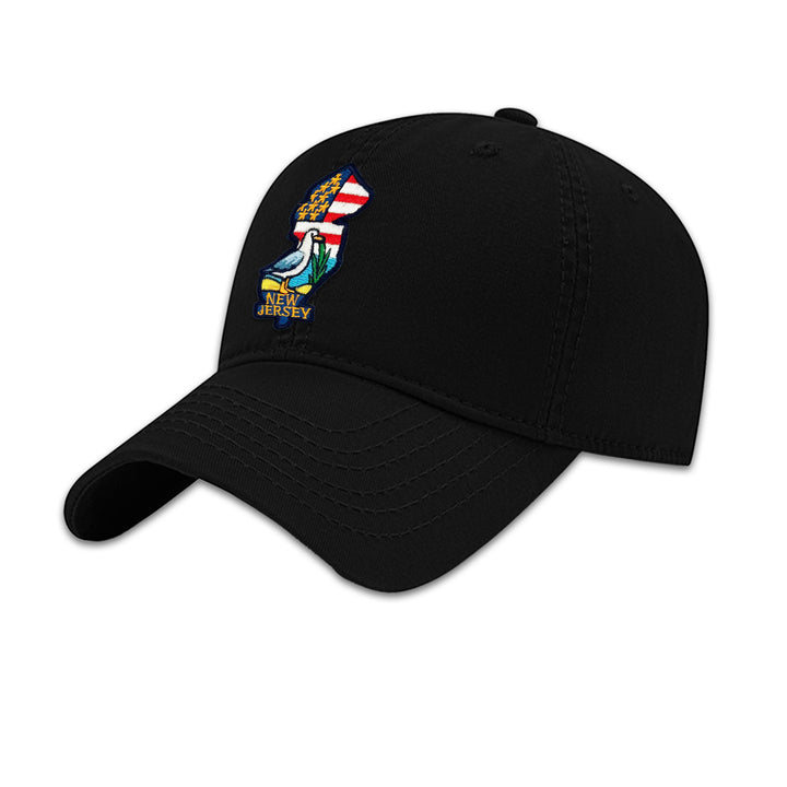 New Jersey State Embroidered Patch Baseball Cap – Coastal Wildlife Souvenir Hat
