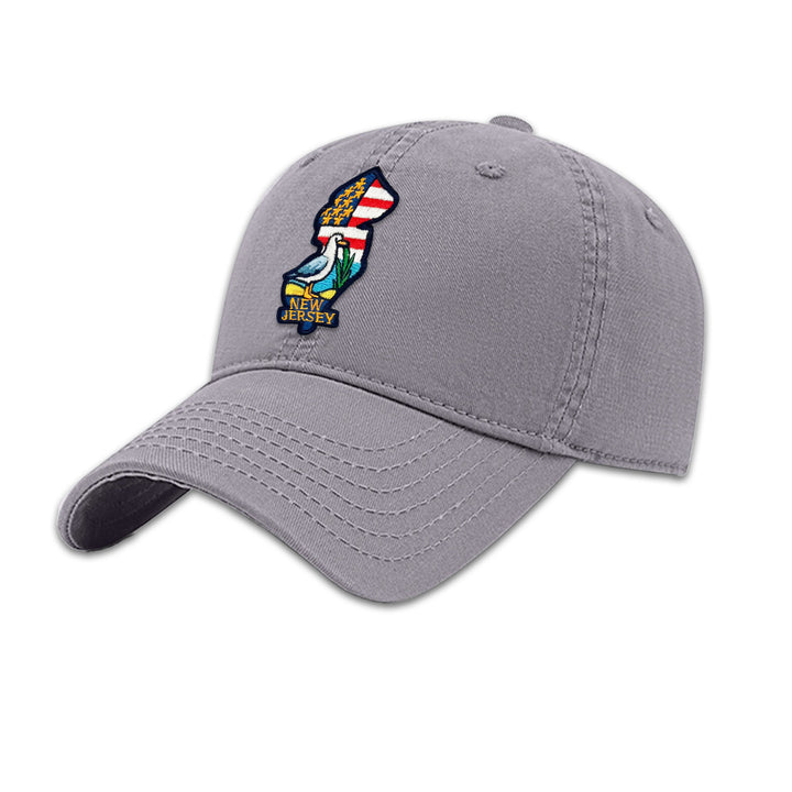 New Jersey State Embroidered Patch Baseball Cap – Coastal Wildlife Souvenir Hat