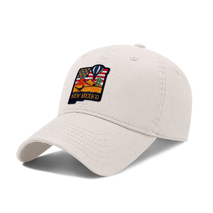 New Mexico Headwear Packing State Icons Low Profile Garment Wash Cotton Baseball Caps Mens Womens