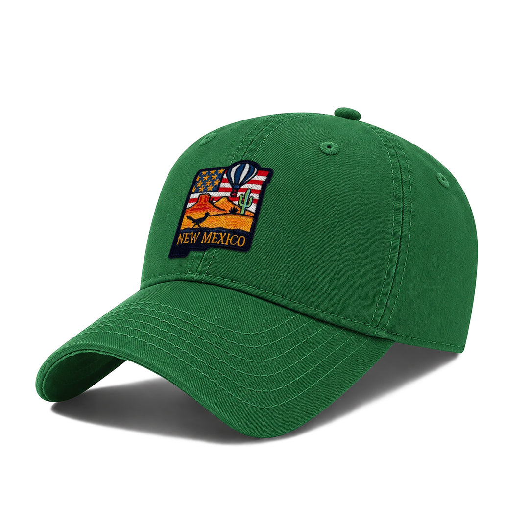 New Mexico Headwear Packing State Icons Low Profile Garment Wash Cotton Baseball Caps Mens Womens