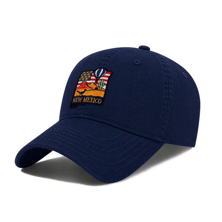 New Mexico Headwear Packing State Icons Low Profile Garment Wash Cotton Baseball Caps Mens Womens