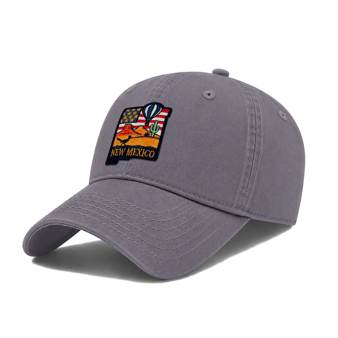 New Mexico Headwear Packing State Icons Low Profile Garment Wash Cotton Baseball Caps Mens Womens
