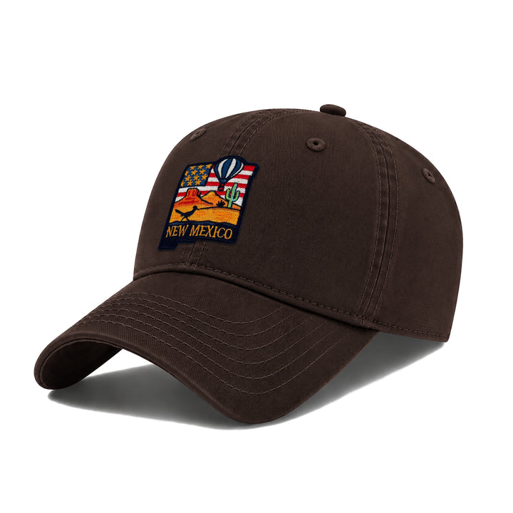 New Mexico Headwear Packing State Icons Low Profile Garment Wash Cotton Baseball Caps Mens Womens